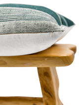 TEAL WITH WHITE VINTAGE INDIAN WOOL PILLOW COVER - Krinto.com