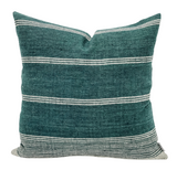 TEAL WITH WHITE VINTAGE INDIAN WOOL PILLOW COVER - Krinto.com