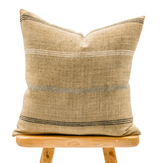 TAN BEIGE VINTAGE INDIAN WOOL PILLOW COVER - Krinto.com
