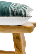LUMBAR TEAL INDIAN WOOL PILLOW COVER - Krinto.com