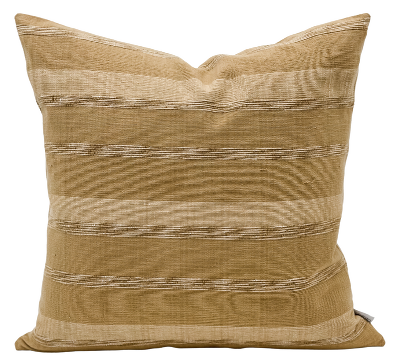 Tan Beige striped pillow cover - Krinto.com