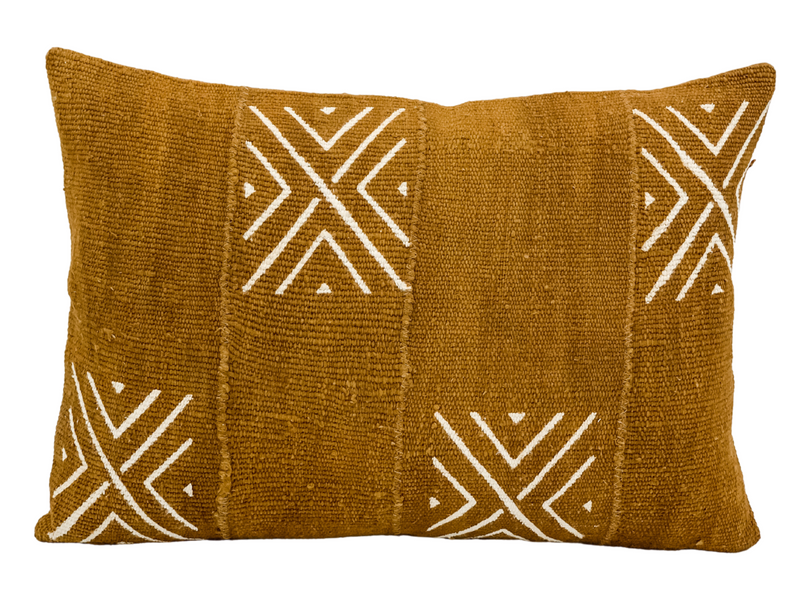 Mustard with White Pattern Pillow Cover - Krinto.com