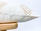 Cream White with Rust Pattern Mudcloth Pillow Cover - Krinto.com