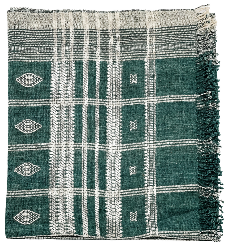 Teal Indian Wool Blanket - Krinto.com