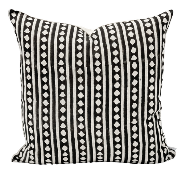 Geometric Print on Natural Linen Pillow Cover - Krinto.com