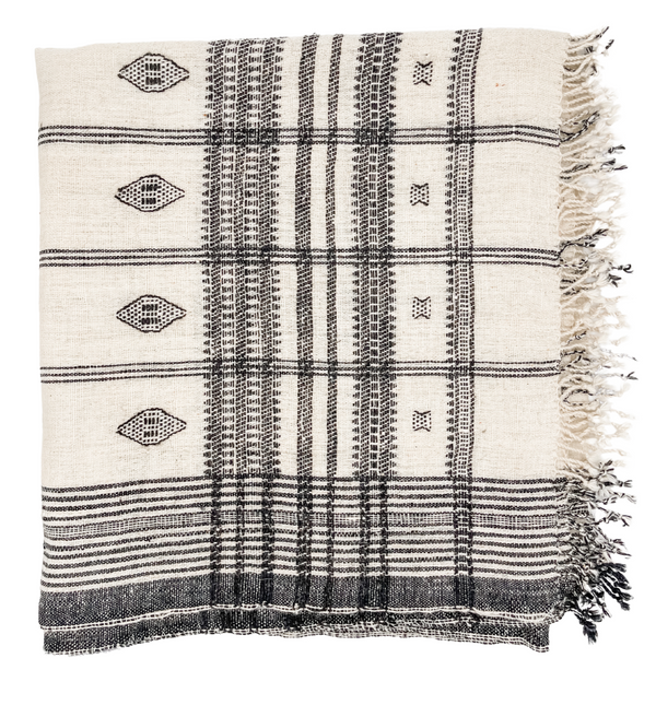 Cream White Indian wool blanket Krinto