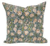 Floral Print on Natural Linen Pillow Cover - Krinto.com