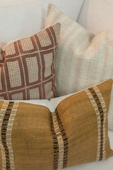 ZELDA IN TAN AND WHITE PILLOW COVER - Krinto.com