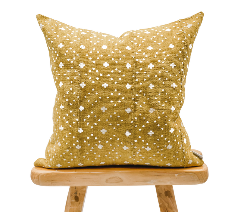 Mustard Yellow Mudcloth Pillow Cover Krinto