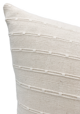 Off white Cream Striped Woven Pillow Cover - Krinto.com