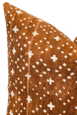 Rust Brown With Small Crosses Mudcloth Pillow Cover - Krinto.com
