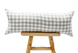 Cream White and Taupe Plaid Linen pillow cover - Krinto.com