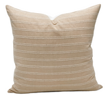 Beige Cream Striped Woven Pillow Cover - Krinto.com