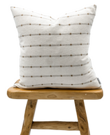 White with Beige Textured Stripes Pillow Cover - Krinto.com