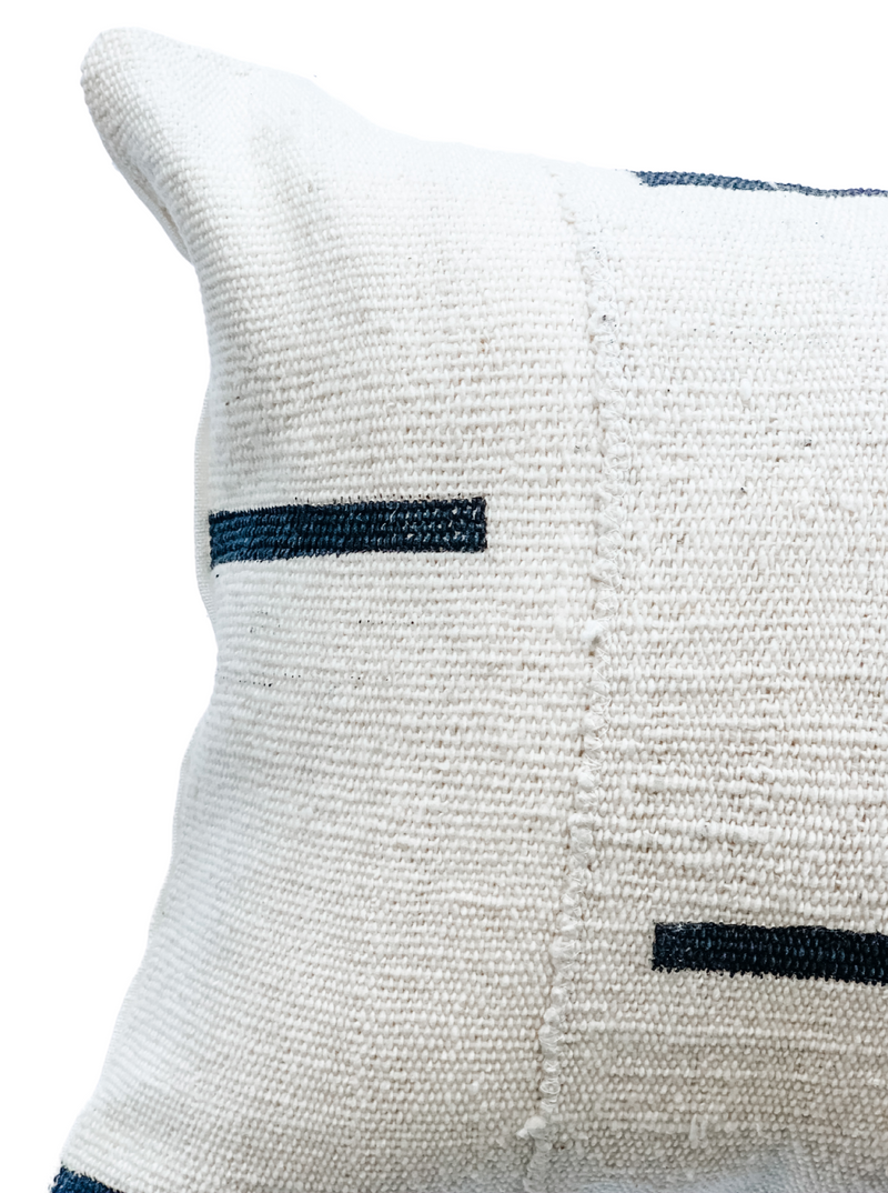 Extra Long White Mudcloth Pillow - Krinto.com