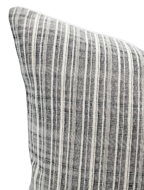 Black and cream Stripes Textured Pillow Cover - Krinto.com