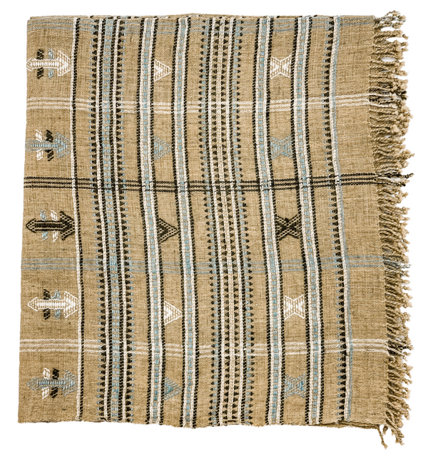 Tan beige indian wool blanket - Krinto.com