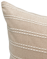 Beige Cream Striped Woven Pillow Cover - Krinto.com