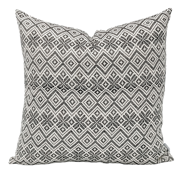 Off white and Black Woven Pillow Cover - Krinto.com