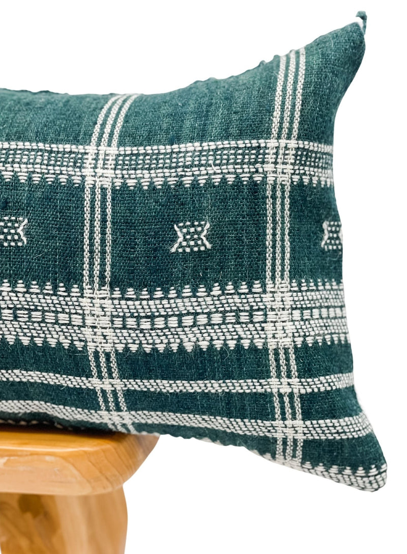 EXTRA LONG TEAL WOOL PILLOW COVER - Krinto.com