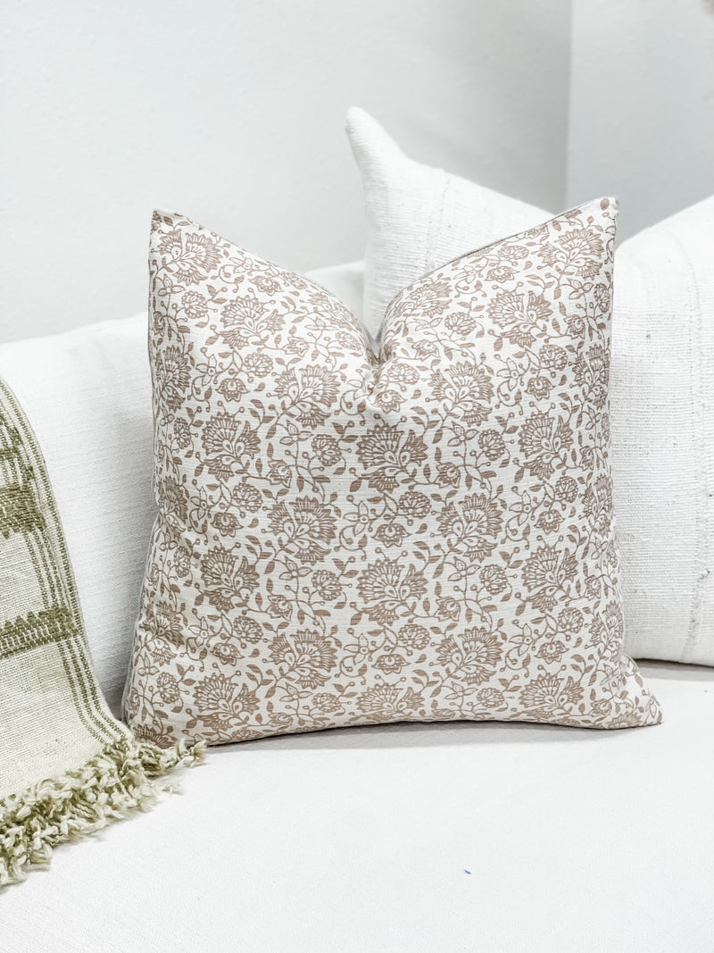 Raya in tan beige pillow cover - Krinto.com