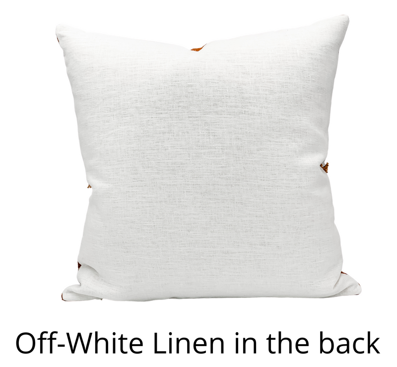 TACOMA BEIGE ON NATURAL LINEN PILLOW COVER - Krinto.com