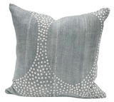 Blue-Grey With White dots mudcloth Pillow COver - Krinto.com