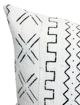 White with Black pattern Mudcloth Pillow Cover - Krinto.com