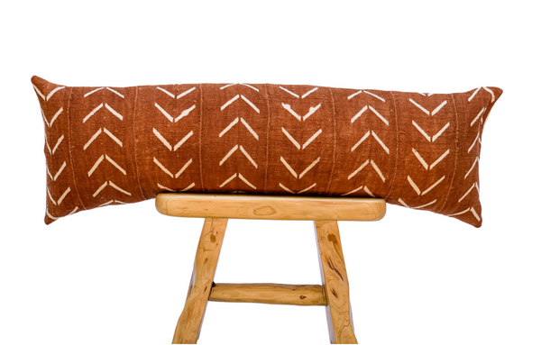 Brown Rust With Cream Chevrons Mudcloth Pillow Cover - Krinto.com