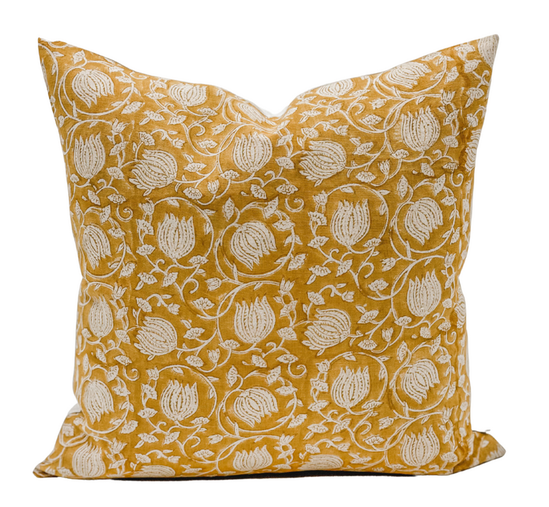 Mustard floral cushion hot sale