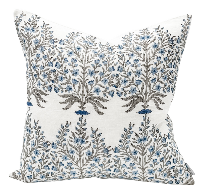Breanna in Blue and Grey Pillow Cover - Krinto.com