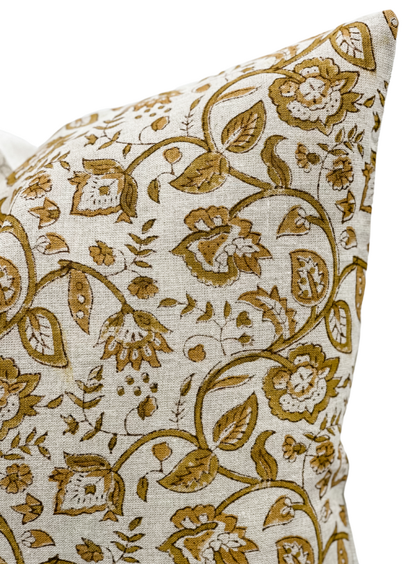 Verona in Khaki Olive and Mustard PILLOW COVER - Krinto.com