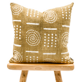 Mustard Yellow With White Pattern Mudcloth Pillow Cover - Krinto.com