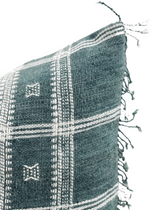 GREY GREEN AND WHITE VINTAGE INDIAN WOOL PILLOW COVER - Krinto.com