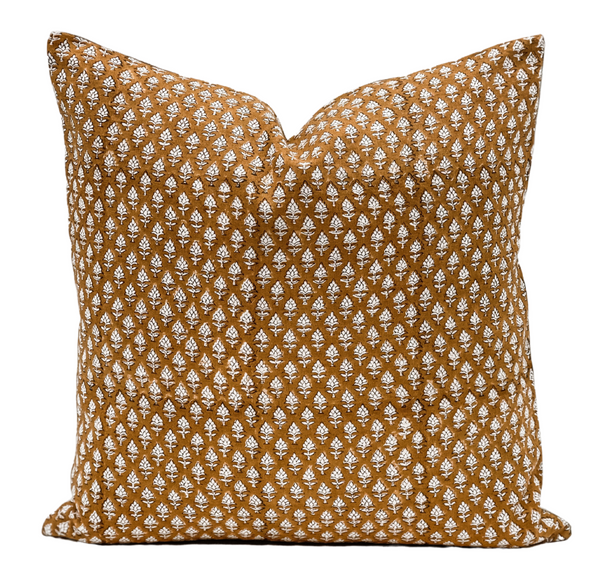 VIRGINIA IN GOLDEN SAFFRON PILLOW COVER - Krinto.com