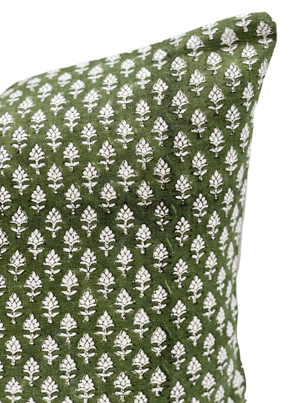 VIRGINIA IN Green Floral Pillow Cover - Krinto.com
