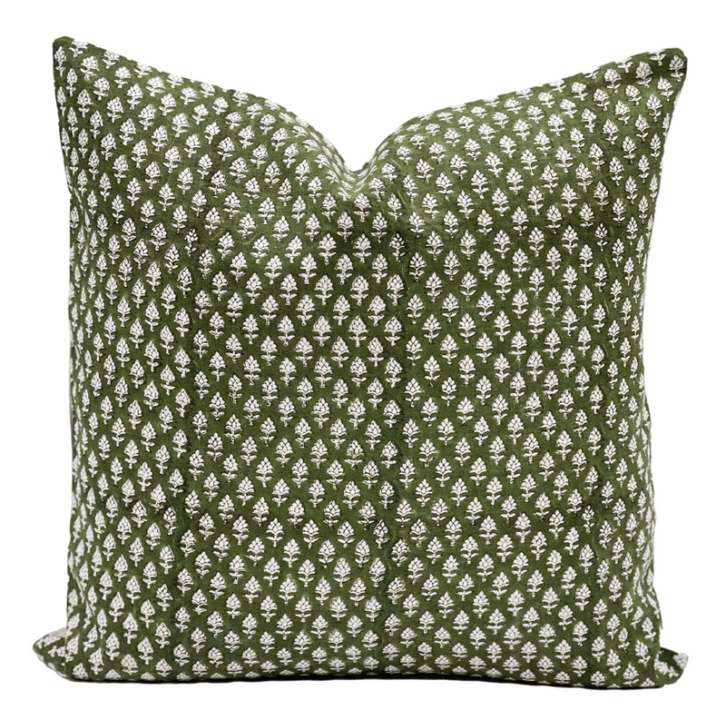 VIRGINIA IN Green Floral Pillow Cover - Krinto.com