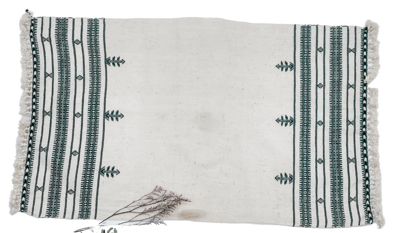 WOWEN HAND TOWEL IN CREAM WHITE AND GREEN - Krinto.com