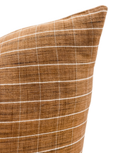 Handwoven Windowpane Terracotta Rust pillow cover - Krinto.com
