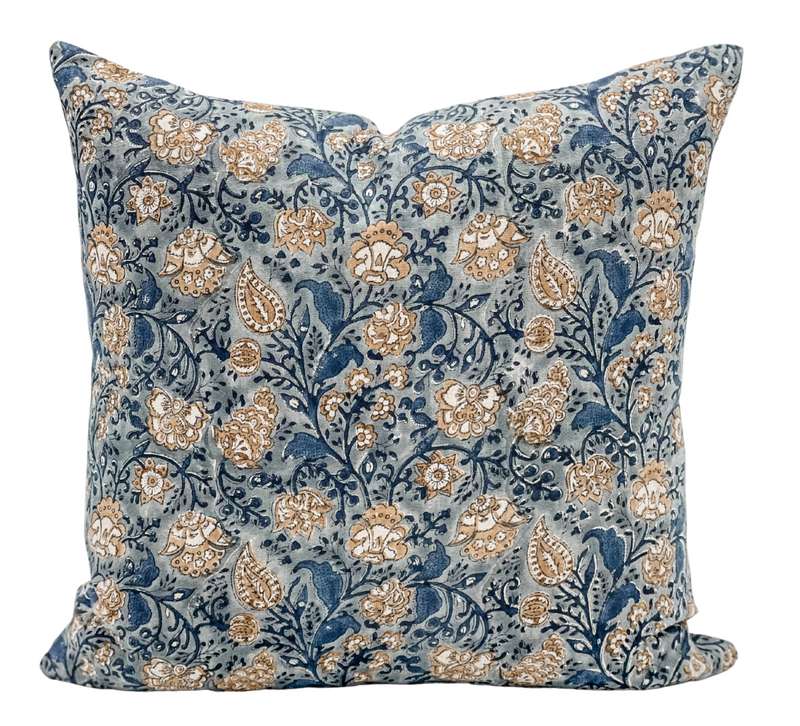 Blue and tan pillows best sale