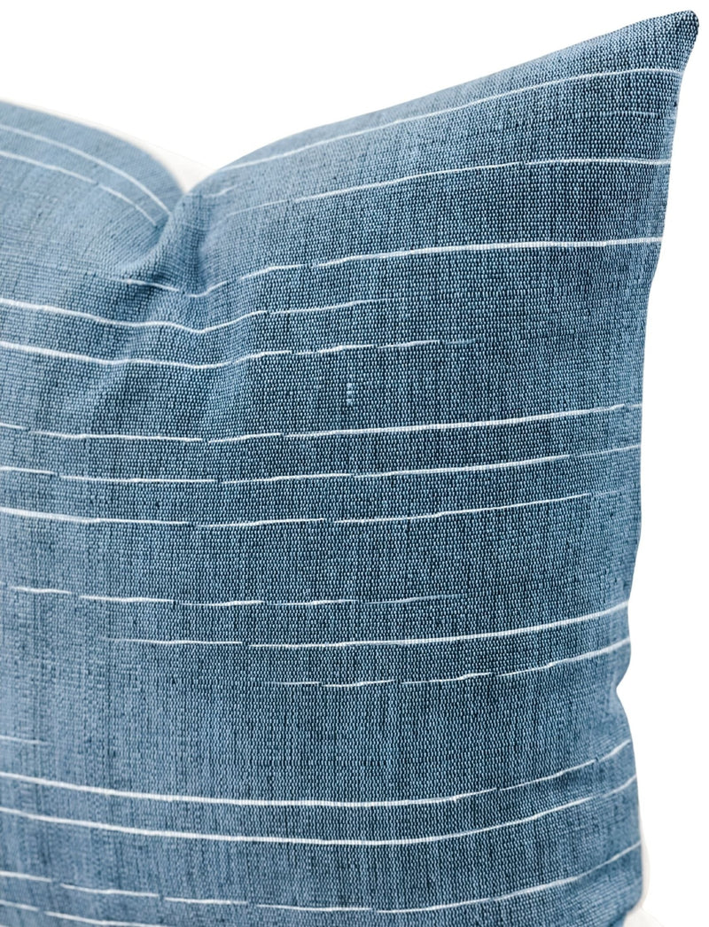 RUSTIC SOLIDS IN TEAL BLUE AND WHITE PILLOW COVER - Krinto.com