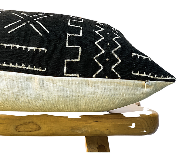 Mudcloth Black with White pattern Pillow Cover - Krinto.com