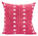 Pink with White Triangles Mudcloth PIllow Cover - Krinto.com