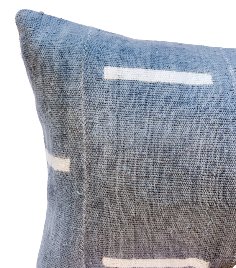 Extra Long Blue Grey With White Lines Pillow Cover - Krinto.com