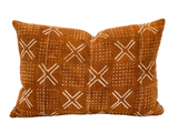 Rust Mudcloth with Cream Crosses Pillow Cover - Krinto.com