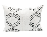 Cream white and Black Lumbar Mudcloth Pillow Cover - Krinto.com