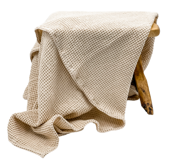 Oversized Linen Cotton Waffle Throw Blanket - Krinto.com