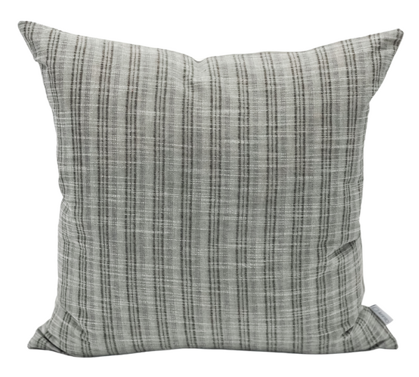 Grey Green with Black Stripes Woven Pillow Cover - Krinto.com